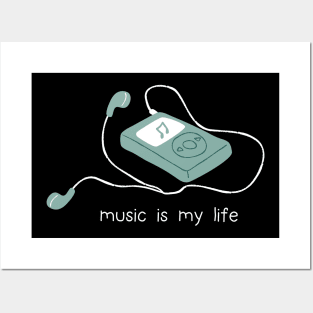 Blue and White Cute Music Quote Posters and Art